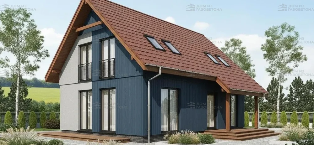 Проект Двухэтажный дом 12 на 10, 141 м2