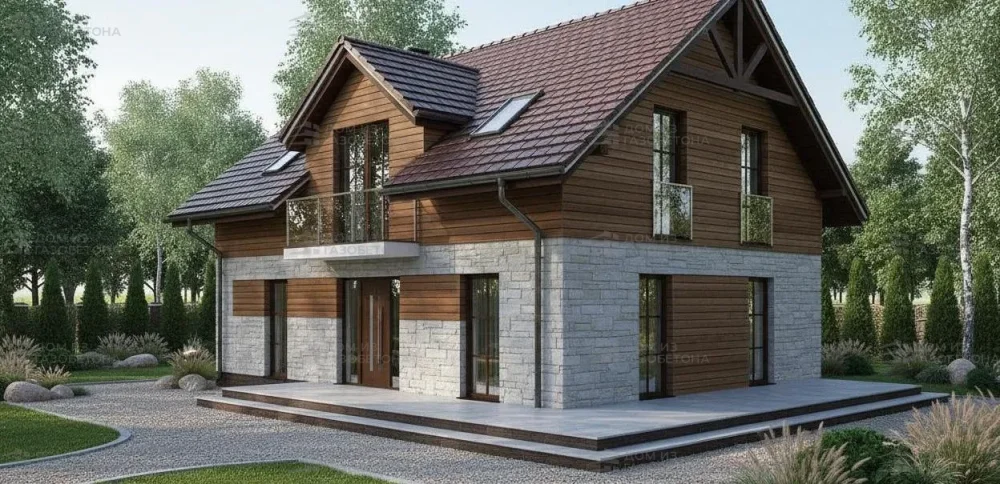 Проект Двухэтажный дом 15 на 10, 120 м2