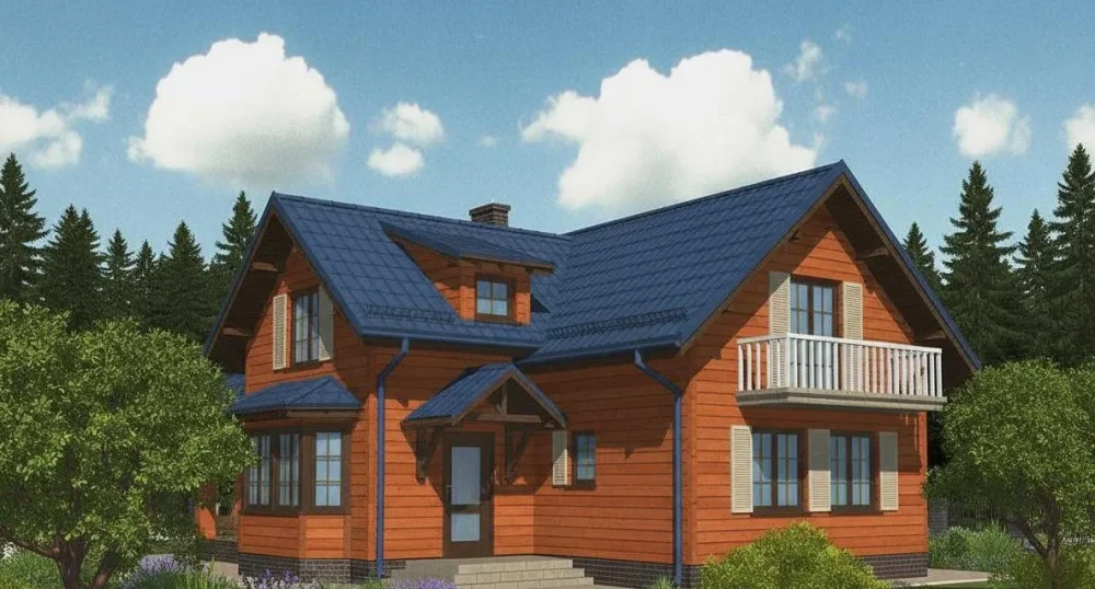 Проект Двухэтажный дом 13 на 13, 162 м2